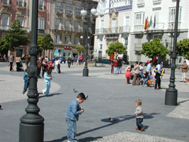 Children playing on Plaza San Antonio, Cadiz.