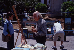 Plein-air painter in Monreale