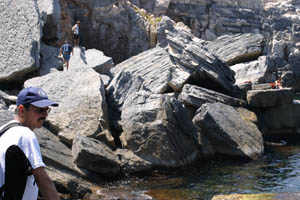 Older observer at grotto