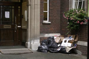 Devereux court, rubbish at daytime