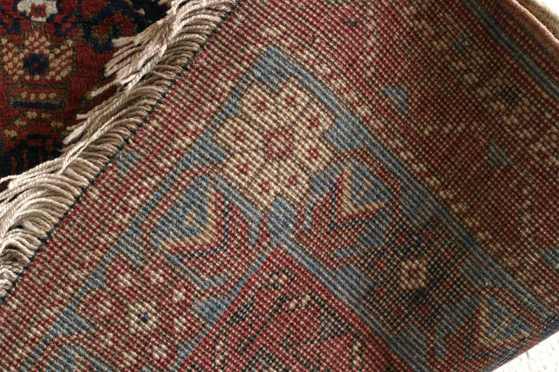 Dated Afshar rug with camel cartouche, Kerman area, south Persia around 1900: back side