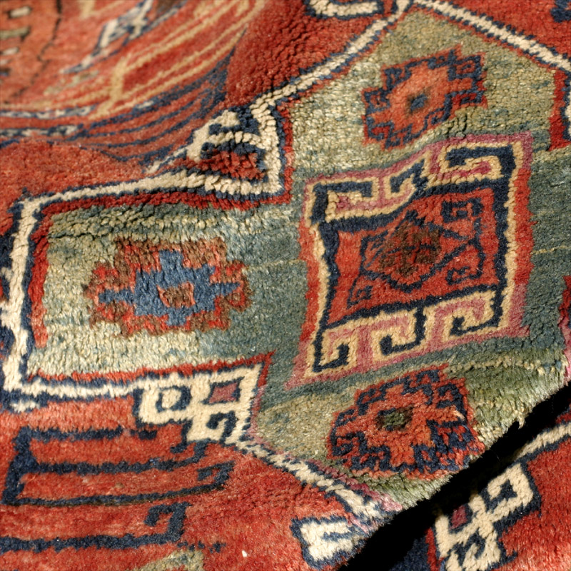 Anatolian village rug - green medallion