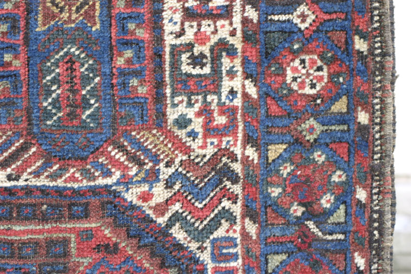 Antique Khamseh Baharlu runner - border and animals