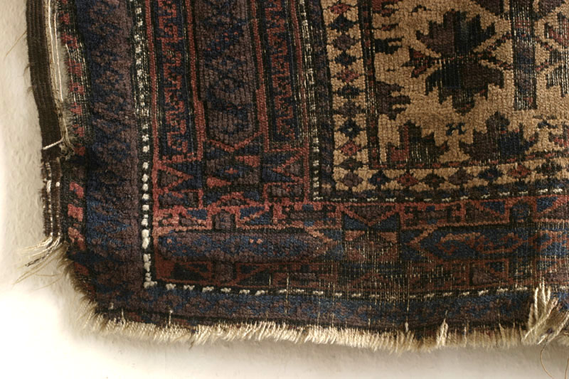 Baluch prayer rug with tree of life design, top half