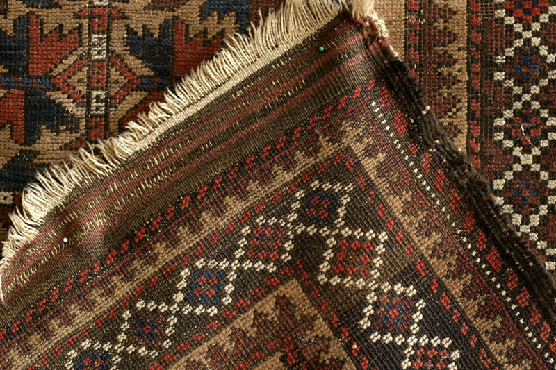 Baluch tree of life rug, back side