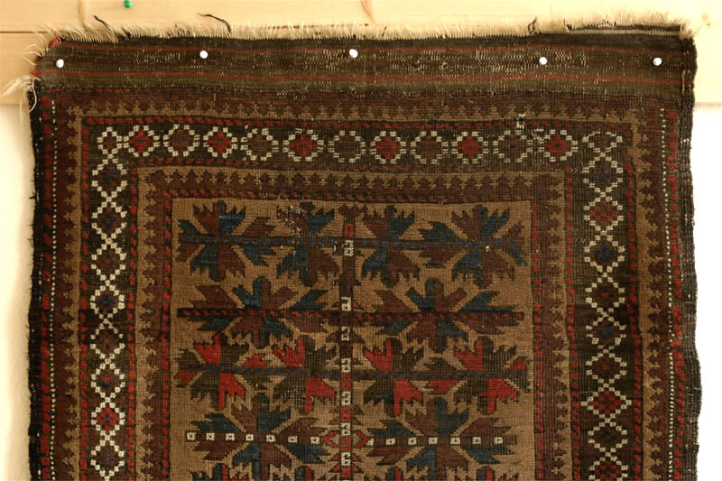 Baluch tree of life rug, top half