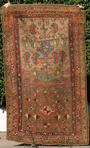 Bijar rug with Baluch-type tree design#8212;click to see enlarged view