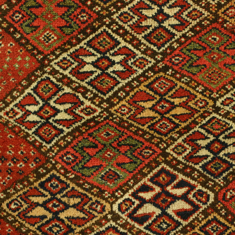 Khorassan Kurd (Quchan) rug, left side of field