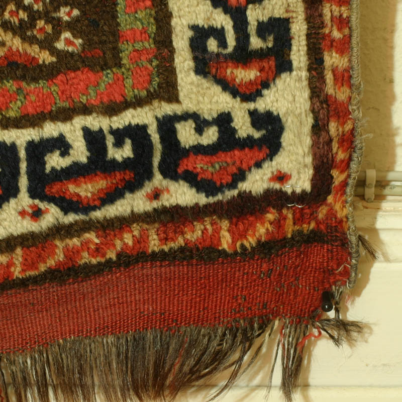 Khorassan Kurd (Quchan) rug, selvage detail 2