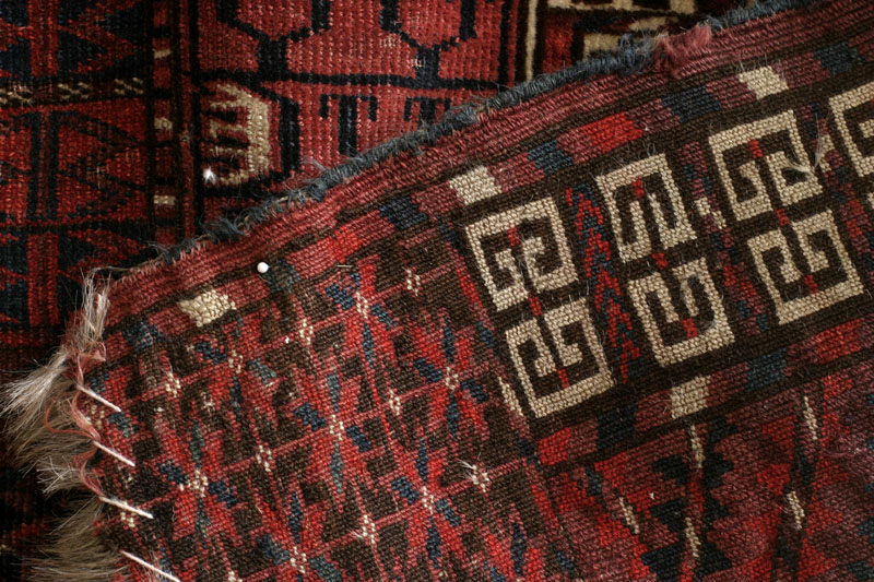 Tekke Turkmen ensi, Turkmenistan end 19th century: backside showing weave of engsi