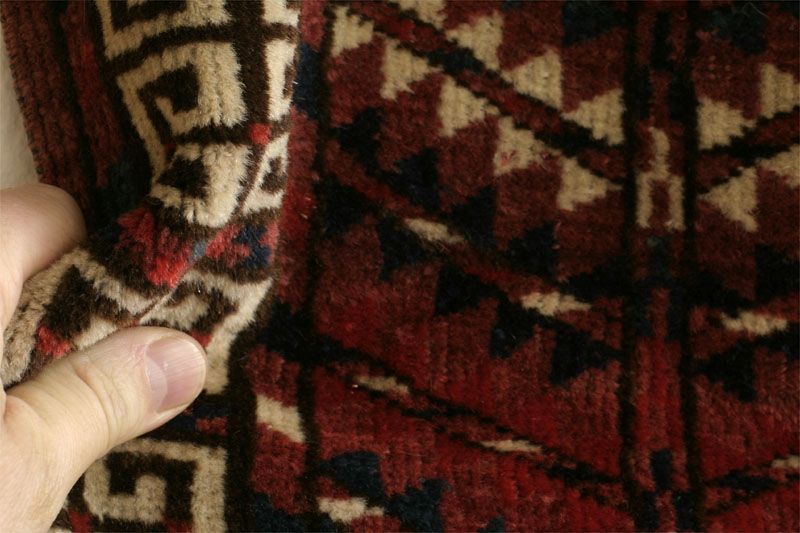 Tekke Turkmen ensi, Turkmenistan end 19th century: pile fold