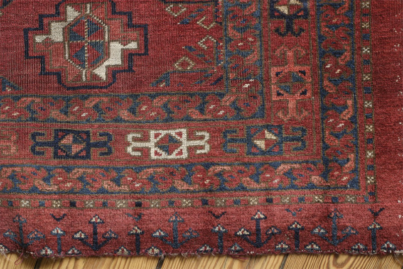 Ersari Turkmen chuval, south Turkmenistan or Afghanistan, third quarter 19th century: bottome right side corner