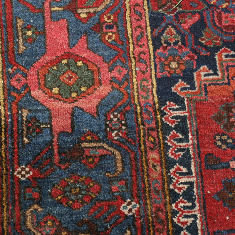 Hamadan Khamseh rug - border detail