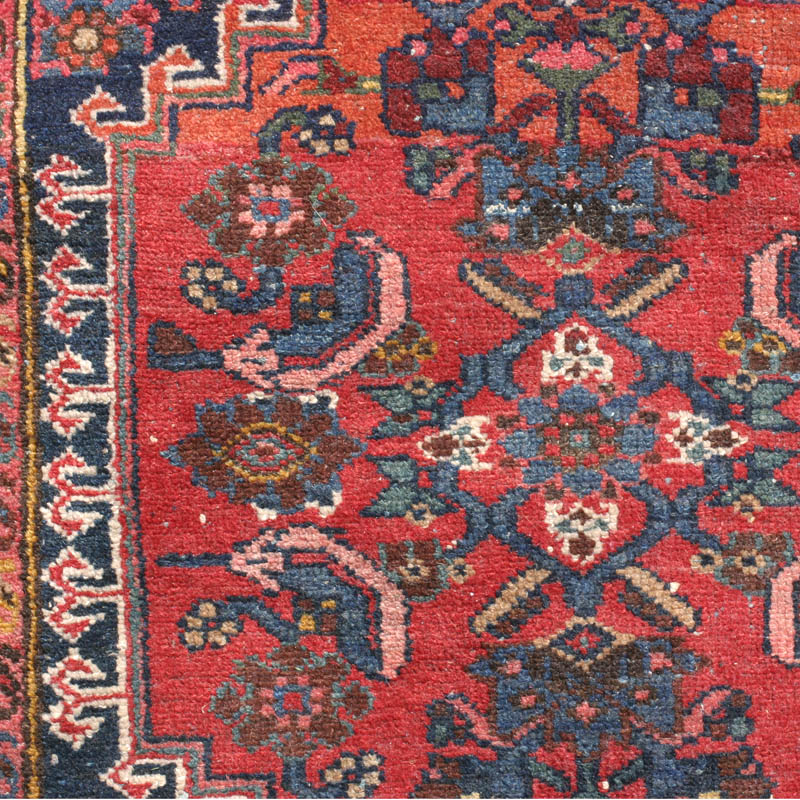 Hamadan Khamseh rug -,edallion closer