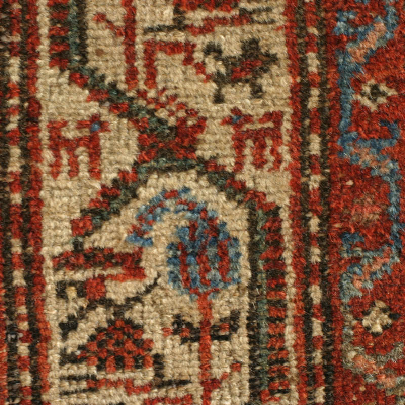 Kurdish Hamadan w animal border - border close-up