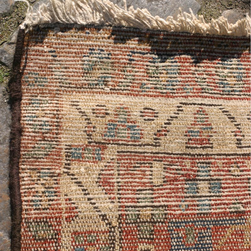 wild herati hamadan - back side (cotton and wool wefts visible)