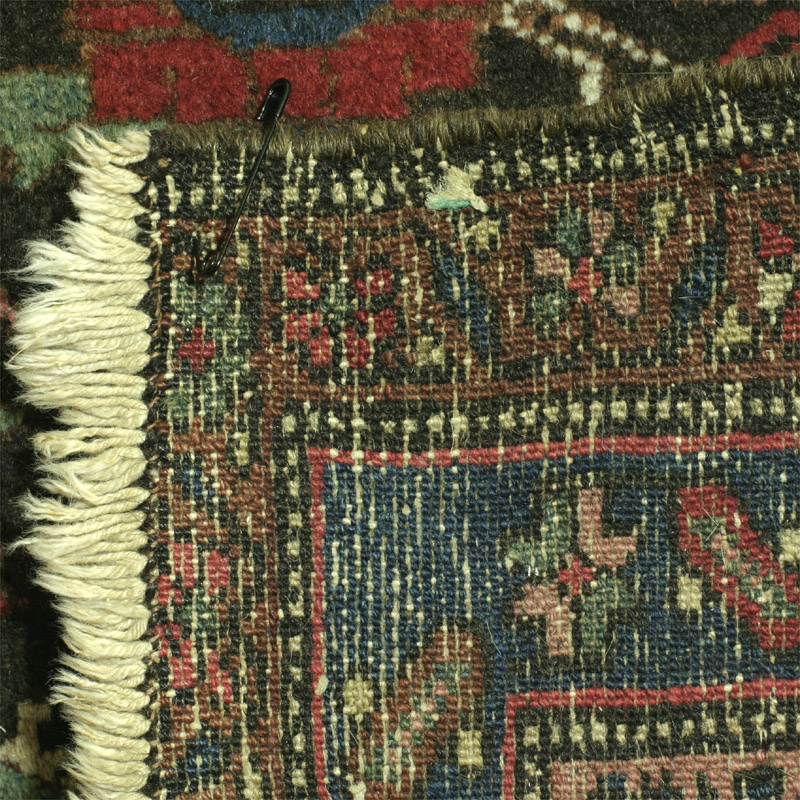 Hamadan area kurd rug with herati pattern - backside