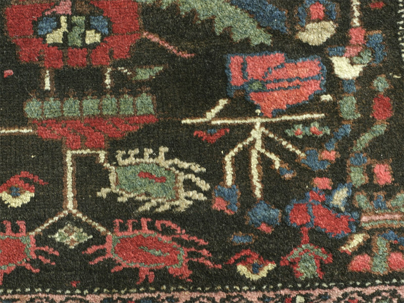 Hamadan area kurd rug with herati pattern - pattern detail