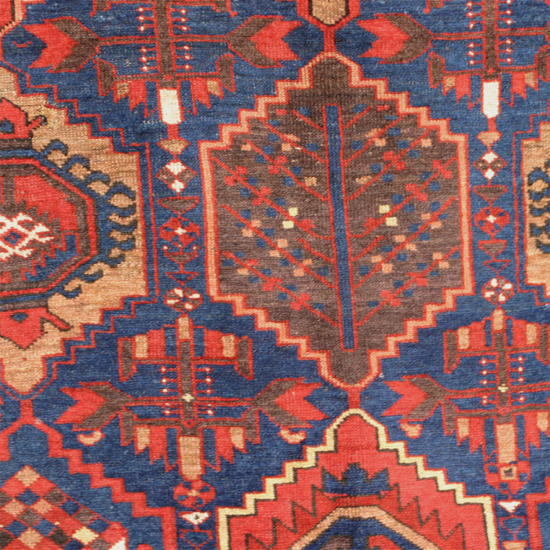 Kurdish hexagon lattice rug - hexagon detail 2