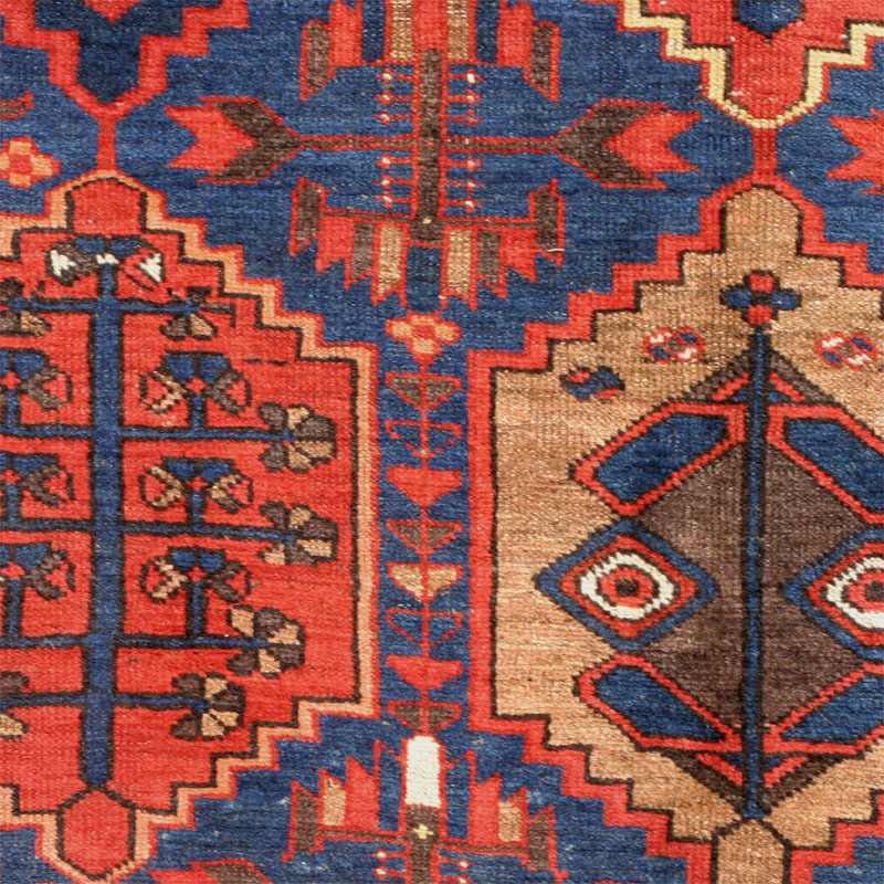 Kurdish hexagon lattice rug - hexagon detail 1