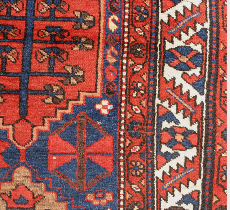 Kurdish hexagon lattice rug - pile detail