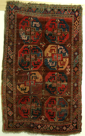 full view of Karakalpak or Uzbek main rug