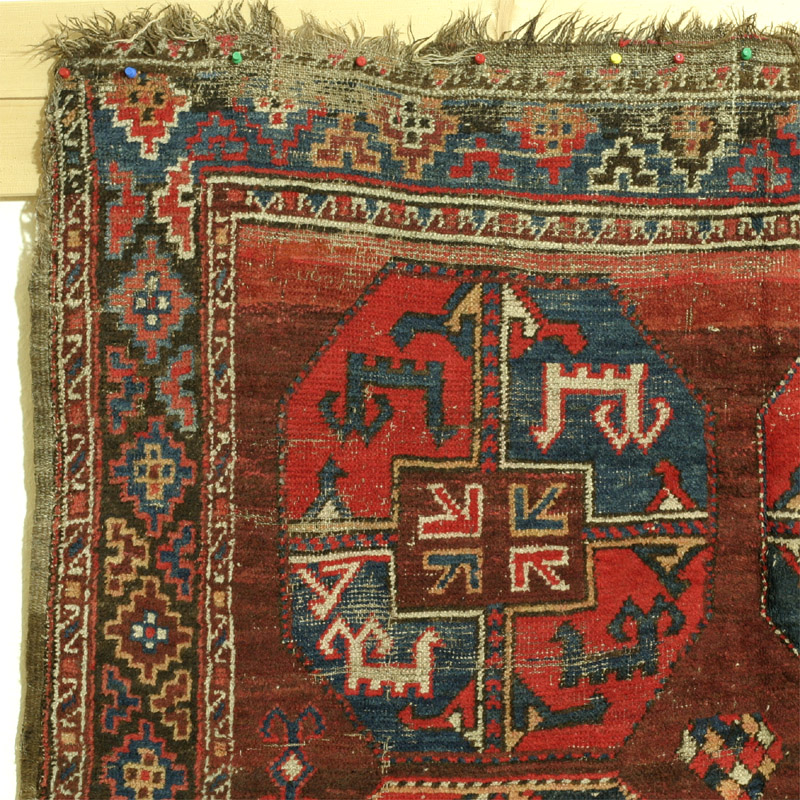 Karakalpak or Uzbek main rug - some wear near the top