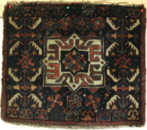 Khamseh khorjin bag face fragment with endless knot - click to see enlarged view
