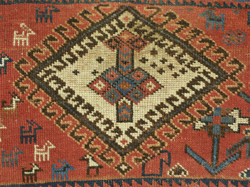 Khamseh khorjin with goats - diamond medallion