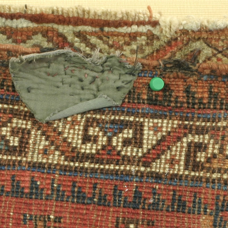 Khamseh khorjin with goats - patch on back side