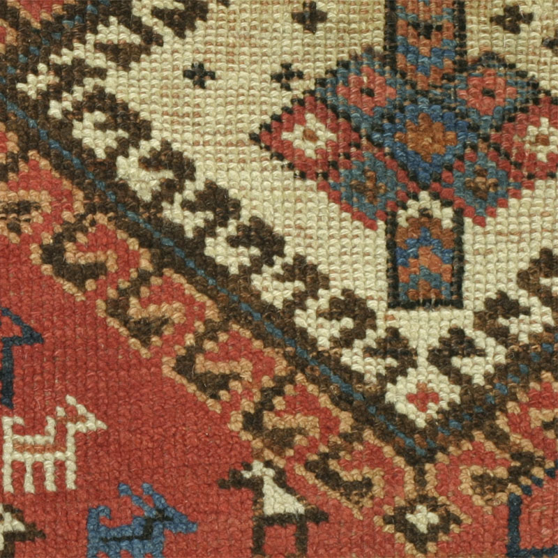 Khamseh khorjin with goats - pole in central medallion