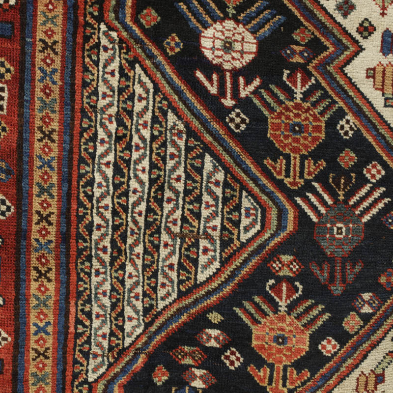 Khamseh rug - cane pattern at left side
