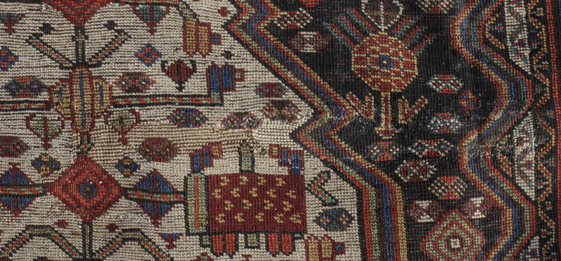 Khamseh rug - new repair - back side