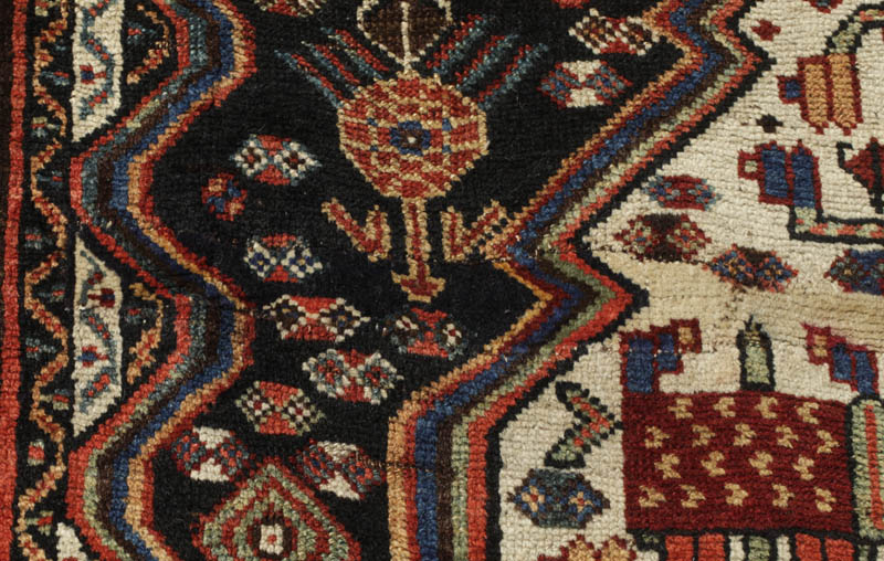 Khamseh rug - new repair - left side