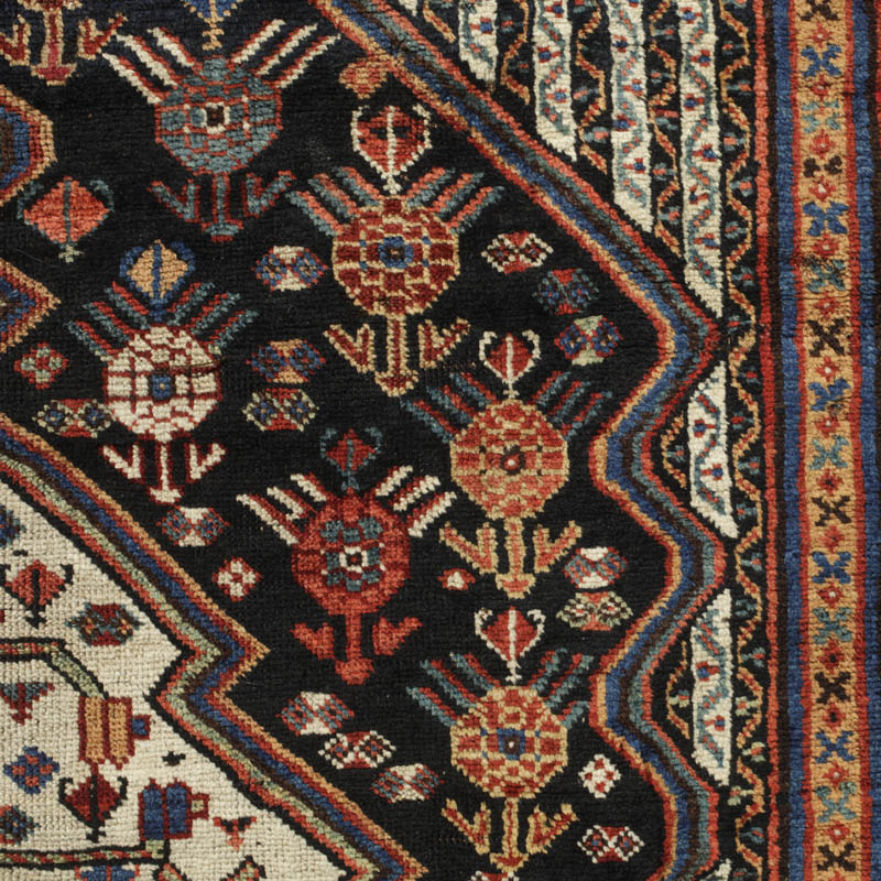 Khamseh rug - pomegranate elements