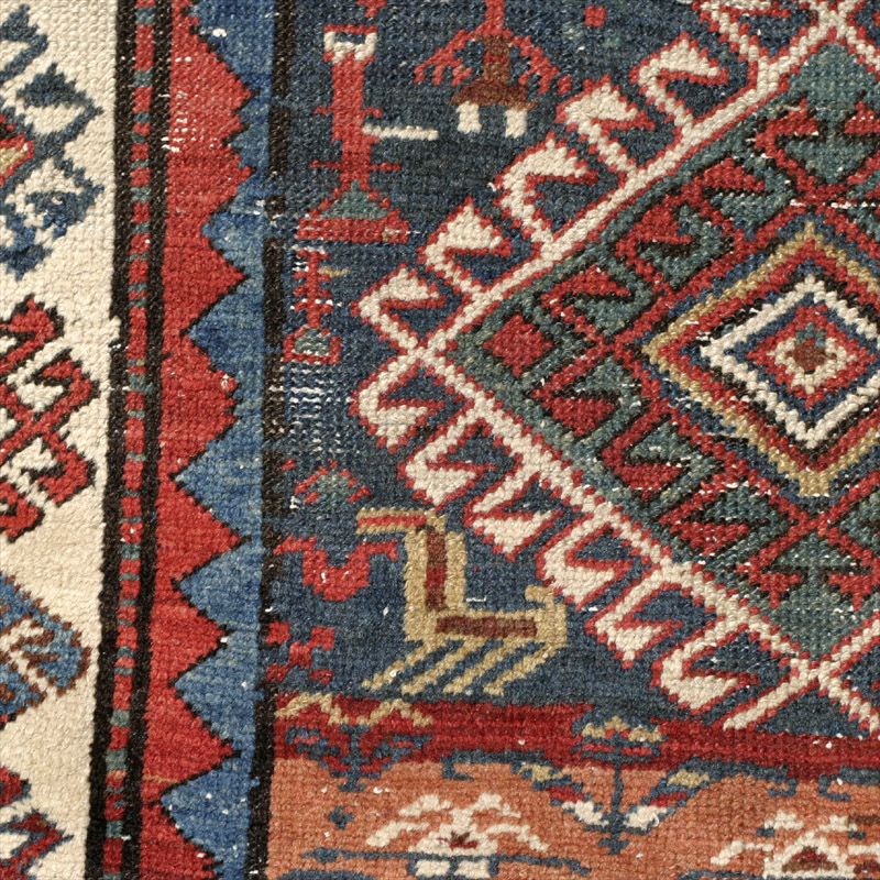 Kurdish long rug - medallion, left side