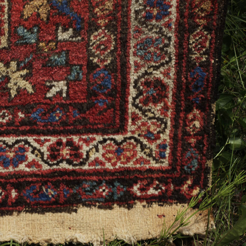  Kurdish rug with humans and animals - lower right corner