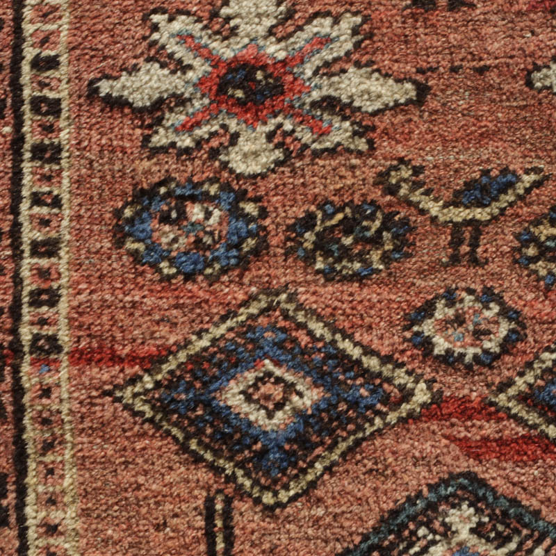  Kurdish rug with humans and animals - pile detail