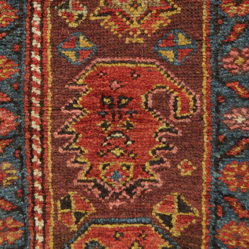kurdish rug with large boteh border - boteh 1