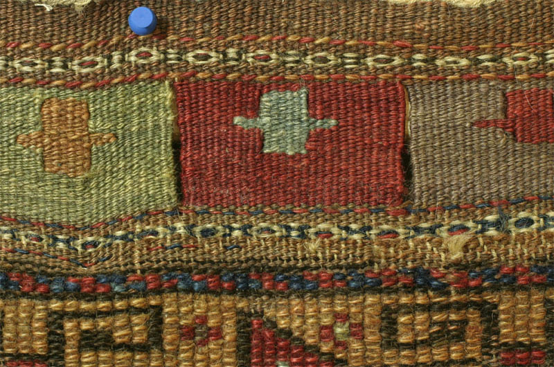 NW Persian half khorjin - closing panel detail