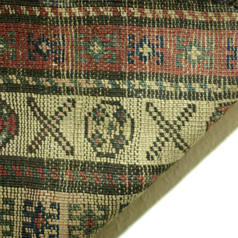NW Persian medallion Kurdish rug: backside view