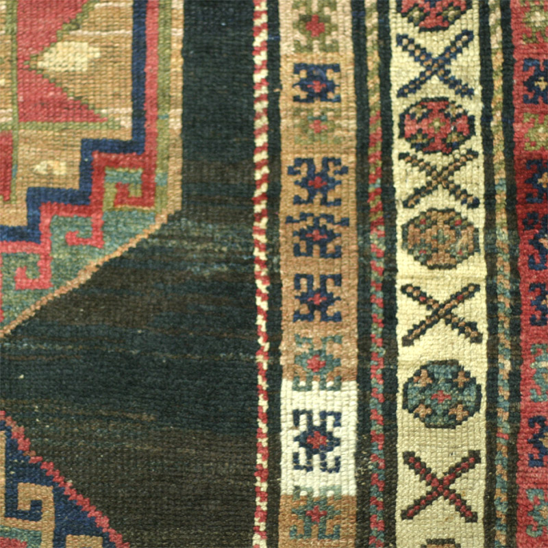 NW Persian medallion Kurdish rug: ground abrash 1