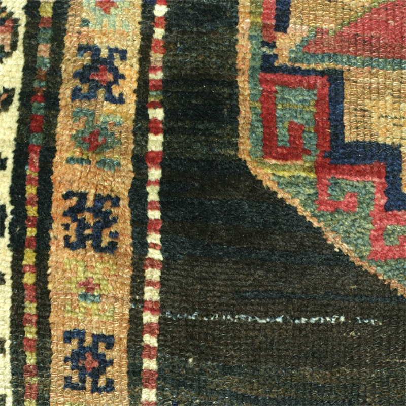 NW Persian medallion Kurdish rug: ground abrash 2