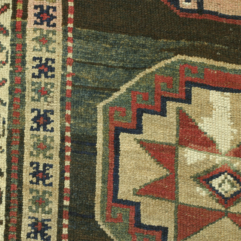 NW Persian medallion Kurdish rug: ground abrash 3