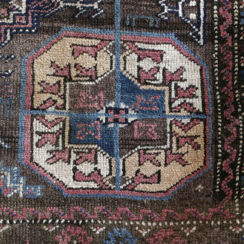 Sistan baluch rug - Tekke gul adapted by Baluch (or other tribe in Baluch area)
