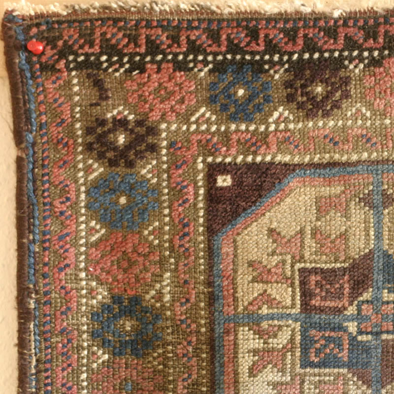 Sistan baluch rug - top left corner
