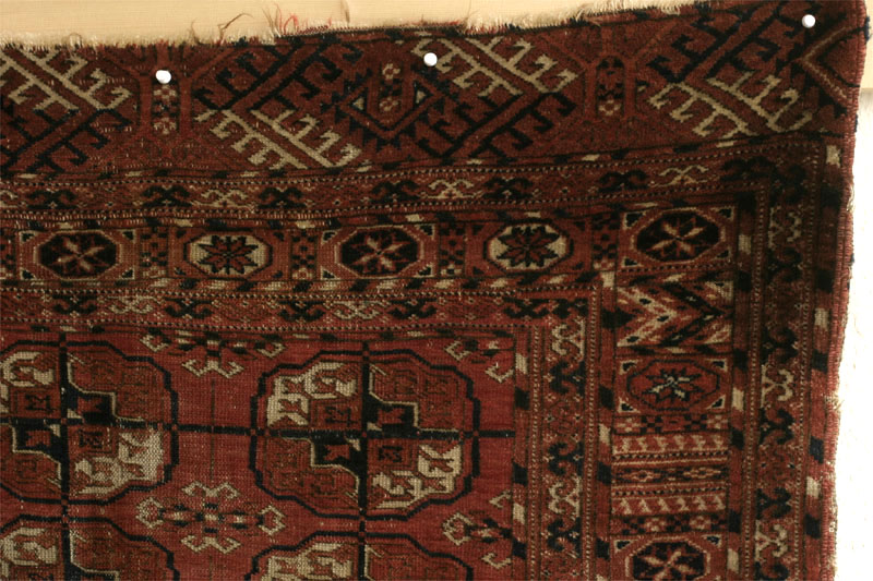 Tekke Turkmen dip khali, Turkmenistan third quarter 19th century: top right