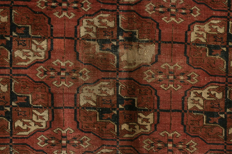 Tekke Turkmen dip khali, Turkmenistan third quarter 19th century: wear