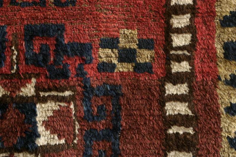 Uzbek Julkhyr (sleeping rug) around 1900 - abrashed red ground
