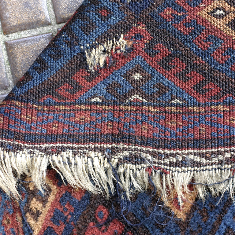 Jaf Kurd khorjin bag face -  back side, hole visible